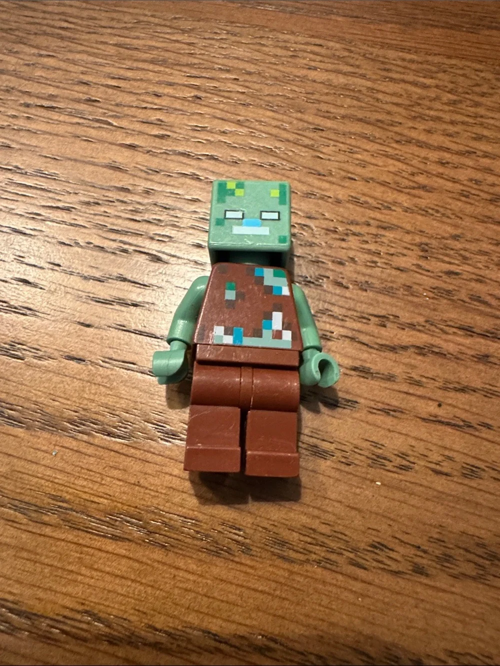 Lego Minecraft Zombie Villager Minifigure - Green and Brown
